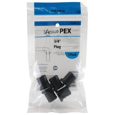 APOLLO PEX 3/4 in. Plastic PEX Barb Plug (5-Pack), 5PK PXPAP345PK